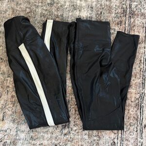 Two pairs - Spanx faux leather leggings